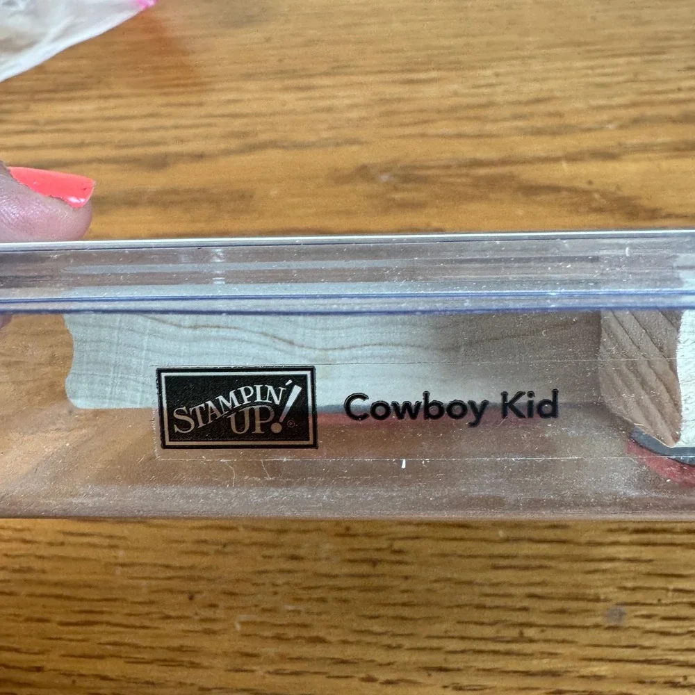 Stampin Up Cowboy Kid Rubber Stamp Set of 6 Wood Mounted Western 2008 Vintage